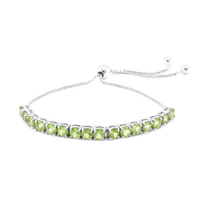 Bracelet en argent et Péridot de Birmanie