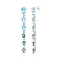 Boucles d'oreilles en argent et Topaze bleu Suisse
