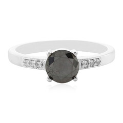 Bague en argent et Diamant noir