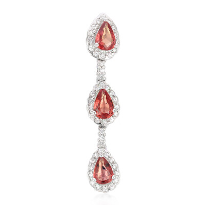 Pendentif en argent et Rubis rouge du soir