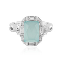 Bague en argent et Calcédoine d'eau