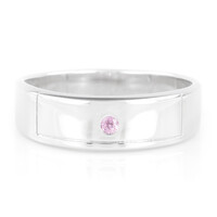 Bague pour homme en argent et Saphir rose de Ceylan