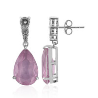 Boucles d'oreilles en argent et Quartz pourpre pastel