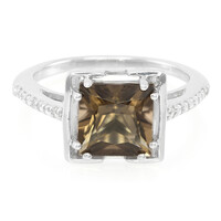Bague en argent et Quartz fumé