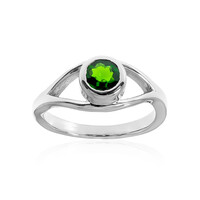 Bague en argent et Diopside de Russie