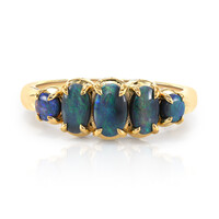 Bague en or et Opale noire de Lightning Ridge (Mark Tremonti)