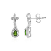 Boucles d'oreilles en argent et Diopside de Russie