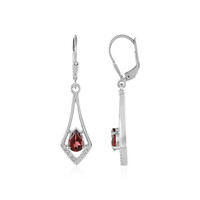 Boucles d'oreilles en argent et Grenat du Mozambique