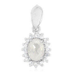 Pendentif en argent et Quartz Lune glacée