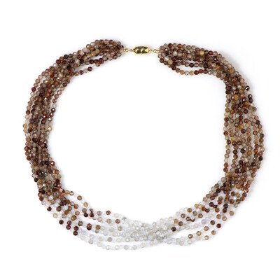 Collier en argent et Zircon cognac (Riya)