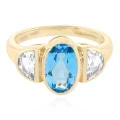 Bague en or et Topaze bleu Suisse (La Revelle)