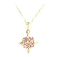 Collier en or et Saphir Padparadscha non chauffé
