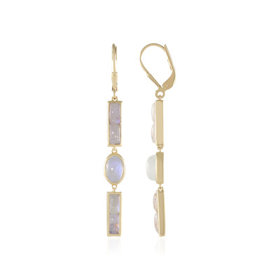 Boucles d'oreilles en argent et Pierre de Lune arc-en-ciel (KM by Juwelo)