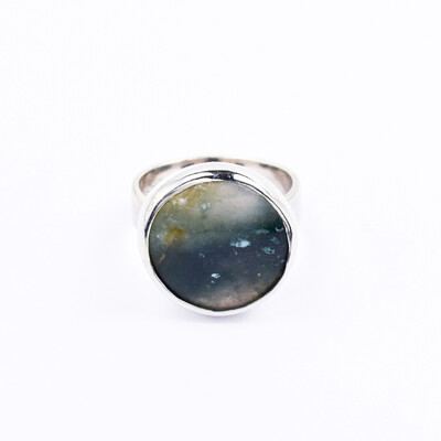 Bague en argent et Jaspe ocelot