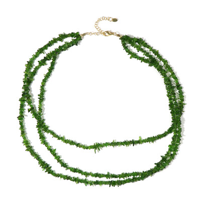Collier en argent et Diopside de Russie