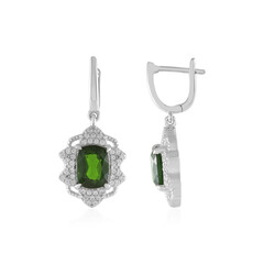 Boucles d'oreilles en argent et Diopside de Russie