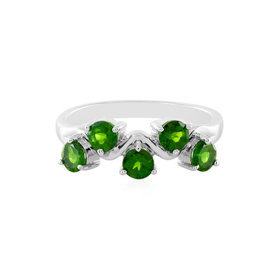 Bague en argent et Diopside de Russie