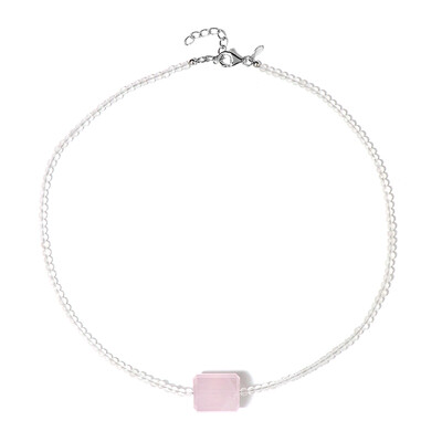 Collier en argent et Quartz rose