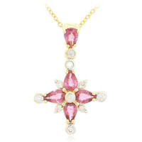 Collier en or et Saphir Padparadscha non chauffé (AMAYANI)