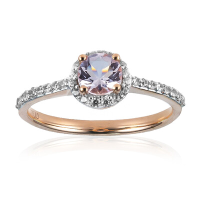 Bague en or et Béryl rose non chauffé