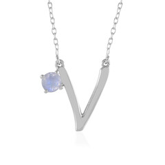 Collier en argent et Pierre de Lune arc-en-ciel