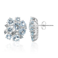 Boucles d'oreilles en argent et Topaze bleu ciel