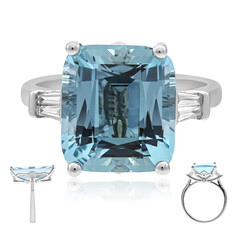 Bague en or et Aigue-Marine du Brésil AAA (AMAYANI)