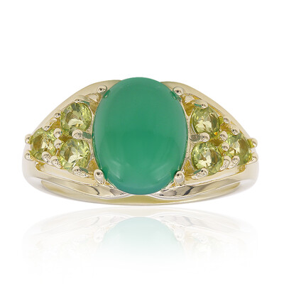 Bague en argent et Onyx vert