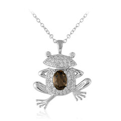 Collier en argent et Quartz fumé