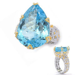 Bague en argent et Topaze bleu ciel (Gems en Vogue)