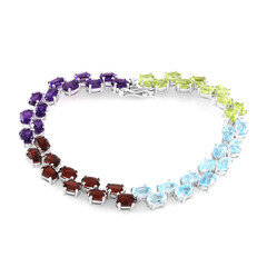 Bracelet en argent et Améthyste de Zambie