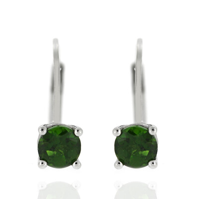 Boucles d'oreilles en argent et Diopside de Russie
