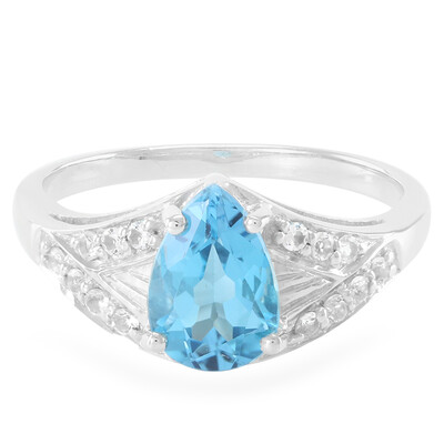 Bague pour homme en argent et Topaze bleu Suisse