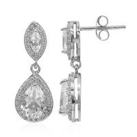 Boucles d'oreilles en argent et Topaze blanche