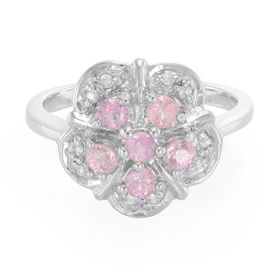 Bague en argent et Saphir rose de Ceylan