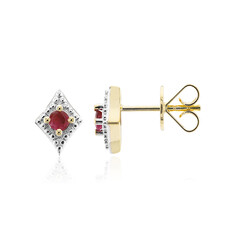 Boucles d'oreilles en or et Béryl rouge