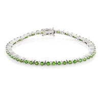 Bracelet en argent et Diopside de Russie