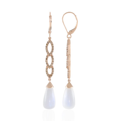Boucles d'oreilles en or et Pierre de Lune blanche (KM by Juwelo)