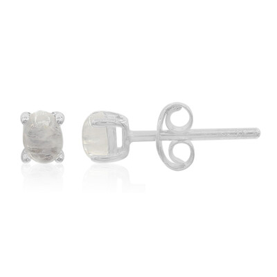 Boucles d'oreilles en argent et Pierre de Lune arc-en-ciel