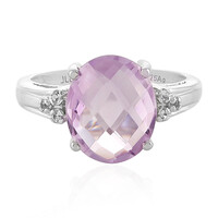 Bague en argent et Améthyste Rose de France