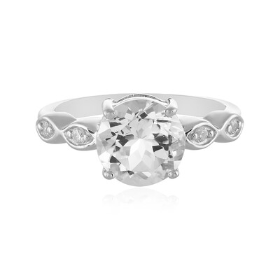 Bague en argent et Topaze blanche