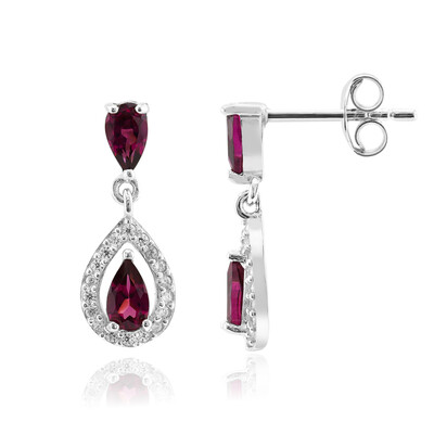 Boucles d'oreilles en argent et Grenat Rhodolite