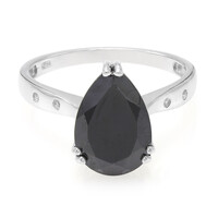 Bague en argent et Spinelle noir