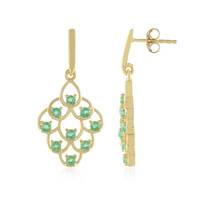 Boucles d'oreilles en argent et Emeraude de Russie
