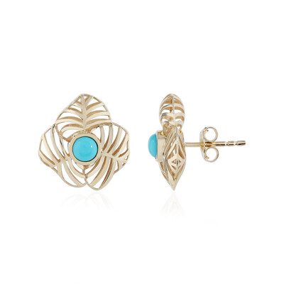 Boucles d'oreilles en or et Turquoise Sleeping Beauty (Ornaments by de Melo)