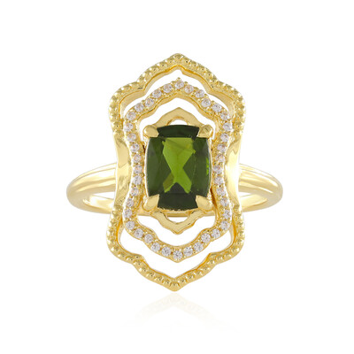 Bague en argent et Diopside de Russie