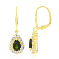 Boucles d'oreilles en argent et Diopside de Russie