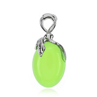 Pendentif en argent et Ambre verte de Colombie