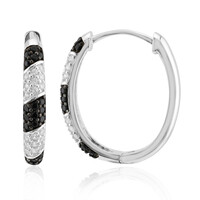 Boucles d'oreilles en argent et Spinelle noir