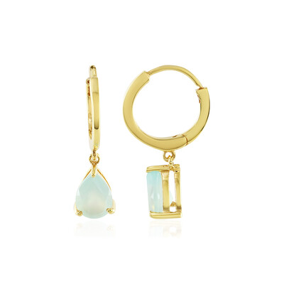 Boucles d'oreilles en argent et Calcédoine d'eau